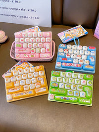 Cartoon Animal 26-Key Decompression Keyboard Keychain for Kids' Backpacks and Gifts