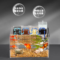 3-in-1 Aquarium Filter Box with Oxygenation for Turtle Tanks and Fish Tanks, Wall-Mounted/Top/Internal Silent Water Purifier
