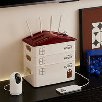 WiFi Router Storage Box for Cable Management, Set-Top Box, and Power Strip, Desktop Organizer