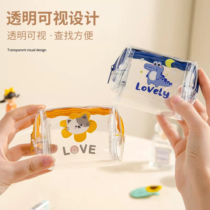 Transparent Waterproof Zipper Pouch for Keys, Cards, and Small Items