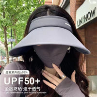 Ice Silk Sun Visor for Women, UV Protection Wide Brim Outdoor Cycling Empty Top Sun Hat