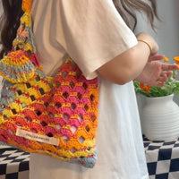 DIY Crochet Kit for Hand-Knitted Yarn Bag - Starry Sky Gradient Design