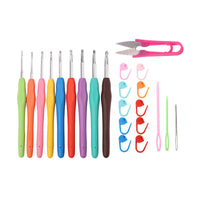 Crochet Hook Set for Beginners with Yarn and Accessories, DIY Craft Kit for Amigurumi and Flower Bouquets
