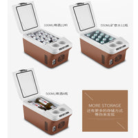 Portable 15L Car Refrigerator 12V/24V DC & AC Powered Mini Fridge for Home, Car, Truck, Dorm
