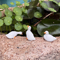 Mini White Duck Animal Ornaments for Garden, Courtyard, Potted Plants, Fish Tank, Waterscape, Micro Landscape, Rockery, Outdoor Decor