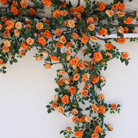 Artificial Rose Vine Garland for Indoor and Outdoor Decoration, Pipe Concealment, Wall Decor