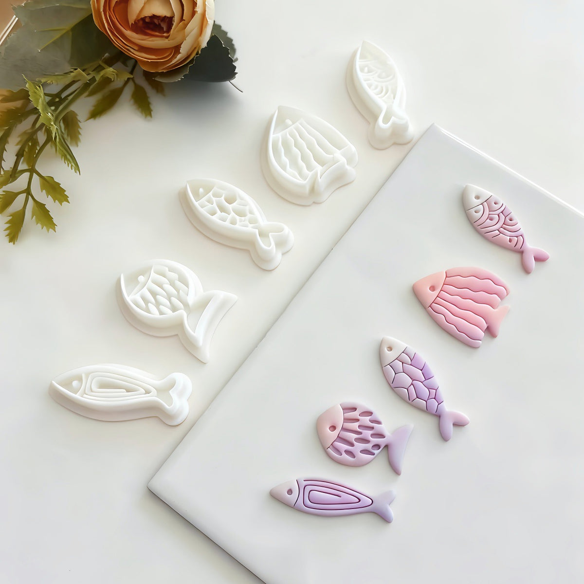 Fish Polymer Clay Earring Molds for DIY Jewelry Pendants and Cake Decorating