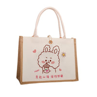 Linen Canvas Tote Bag with Handle for Gifts and DIY Crafts