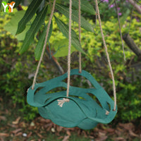 Round Leather Plant Hanger, Hollow Out Decorative Flower Pot Holder, Macrame Plant Basket for Indoor Outdoor Plants