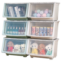 Younai Transparent Front-Opening Flip-Top Storage Bin for Toys and Snacks