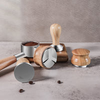 Espresso Coffee Tamper with Wooden Handle and Stainless Steel Base