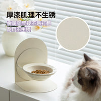 Ceramic Elevated Pet Bowl for Cats & Small Dogs, Tilted Anti-Vomit Food & Water Dish, Large Capacity, Neck Protection