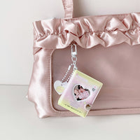 Hisocute Cartoon Heart Mini Photo Album Keychain for 2-inch ID Photos