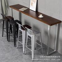 Industrial Style Loft Bar Table Solid Wood Iron Narrow High Table for Pub Cafe