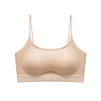 Seamless Ice Silk Backless Bralette with Adjustable Straps for Small Busts