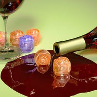 Rose Flower Ice Cube Mold for Whiskey Cocktails - Dual Color 6-Cavity Silicone Tray