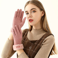 Winter Cashmere Lined Touchscreen Gloves for Driving and Outdoor Activities