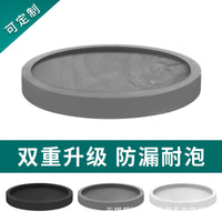 Round Imitation Cement Plant Pot Saucer with Leak-Proof Design, PVC Plastic Drip Tray for Planters