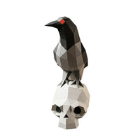 Halloween Crow and Skull DIY Papercraft Kit 3D Origami Model
