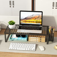Laptop Stand with Cooling Base and Monitor Riser for Desk