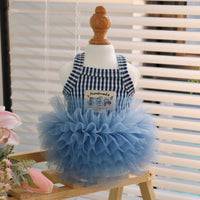 Striped Mesh Princess Dress for Small Dogs and Cats