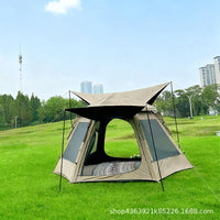 Automatic Hexagonal Pop-Up Camping Tent with Rainfly and Mosquito Net for Outdoor Activities