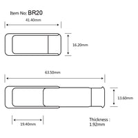 USB Webcam Privacy Cover Slide Blocker for Laptop, Tablet, Phone - Square Design