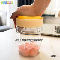 Portable Ice Cube Maker Bottle with Press-Type Ice Release for Coffee & Travel