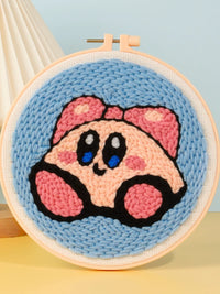 Punch Needle Embroidery DIY Kit with Yarn and Frame for Beginners, Cartoon Animal Designs