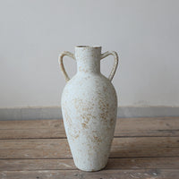 Vintage Danish Style Ceramic Double-Handled Vase for Home and Restaurant Decor