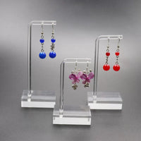 Acrylic Earring Display Stand Jewelry Organizer for Studs, Dangles, and Silver/Jade Ornaments