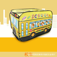 Kids Pop-Up Play Tent Cartoon Car Bus Indoor Outdoor Game House