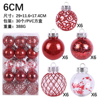 Christmas Ball Ornaments Set - 6cm PET Plastic Baubles for Holiday Tree Decoration