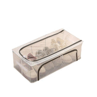 Under-Bed Shoe Storage Box with Clear Window, Foldable Dustproof Moisture-Proof Shoe Organizer