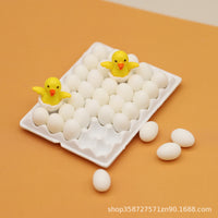 Miniature Simulation Egg Tray with Eggs Dollhouse Food Model Play Toy