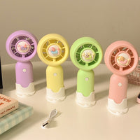 Dachshund Handheld Mini Fan Portable USB Rechargeable Quiet Desk Fan for Students and Office