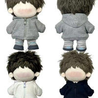 10cm Cotton Doll Hoodie Sweatshirt for Unattributed Dolls, Black/White/Gray