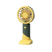 Mini Handheld USB Rechargeable Fan with Phone Holder and Base for Desk, Office, Dorm, Travel