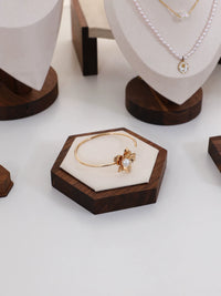 Walnut Wood Jewelry Display Stand for Necklaces, Pendants, Rings, and Bracelets