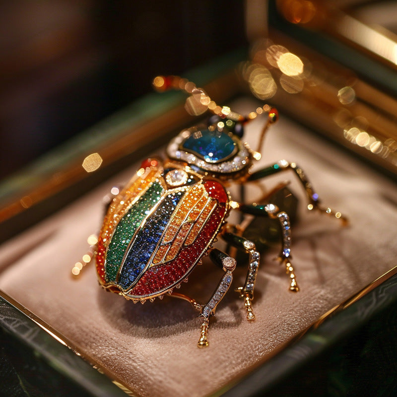 Siberian Beetle Brooch Pin Original Design Insect Jewelry