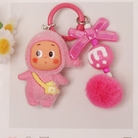 Flocked Star Doll Keychain Plush Pendant for Bags and Phones