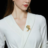 Chinese Style Phoenix Brooch Cheongsam Dress Accessory Elegant Feather Pin