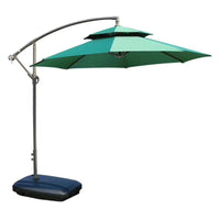 Outdoor Cantilever Patio Umbrella with Cross Base for Garden, Villa, and Beach