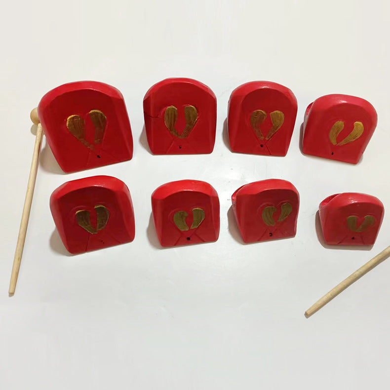 8-Tone Wooden Fish Percussion Set for Kids, Orff Musical Instrument for Early Education