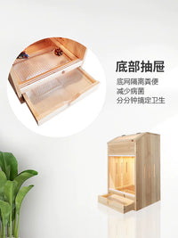 Constant Temperature Incubator for Baby Parrots and Chicks, Wooden Warm Breeding Box for Peony and Cockatiel Birds