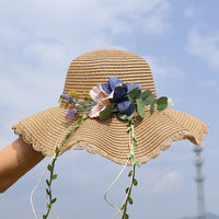 DIY Flower Summer Straw Hat Accessories Material Kit for Team Building Activities Simulation Dried Flower Sun Hat