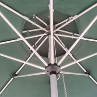 Outdoor Patio Umbrella with Crank Lift, Double-Tiered Round Sunshade for Garden Balcony