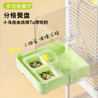 Bird Bath Tub and Feeder Combo for Parrots, Budgies, and Cockatiels, Splash-Proof