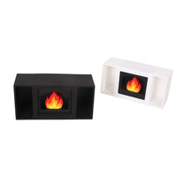 Dollhouse Miniature Christmas Fireplace Furniture Set with Ottoman Cushion