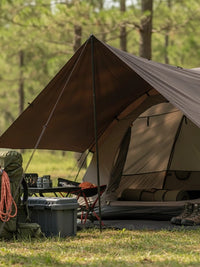 Ultralight 20D Nylon Camping Tarp with Multiple Guy Points for Hiking and Outdoor Shelter